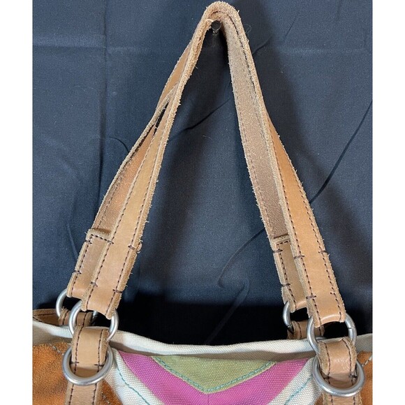 FOSSIL JESSE IVORY,OLIVE‎ GREEN,PINK FAB EMBELLISHED TOTE,SHOULDER HANDBAG,PURSE - Picture 3 of 15